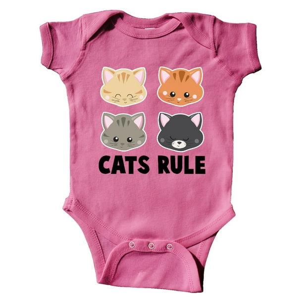 inktastic Cats Rule with Cat Heads Infant Creeper